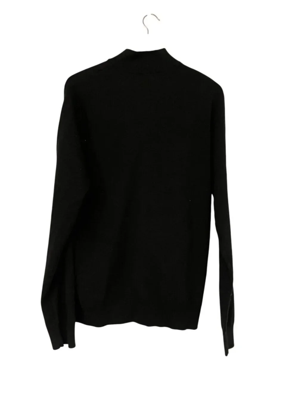 Zara Mens Cotton Knit Cardigan sweater M Black mock Neck Zip Up  6674/316 NWT